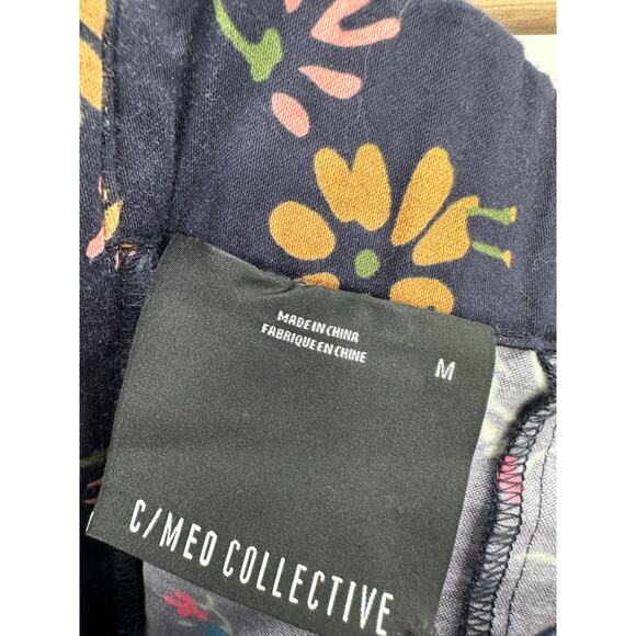 C/MEO Collective Womens Black Floral Print Off Shoulder Bell Sleeve Crop Top M - Picture 6 of 11